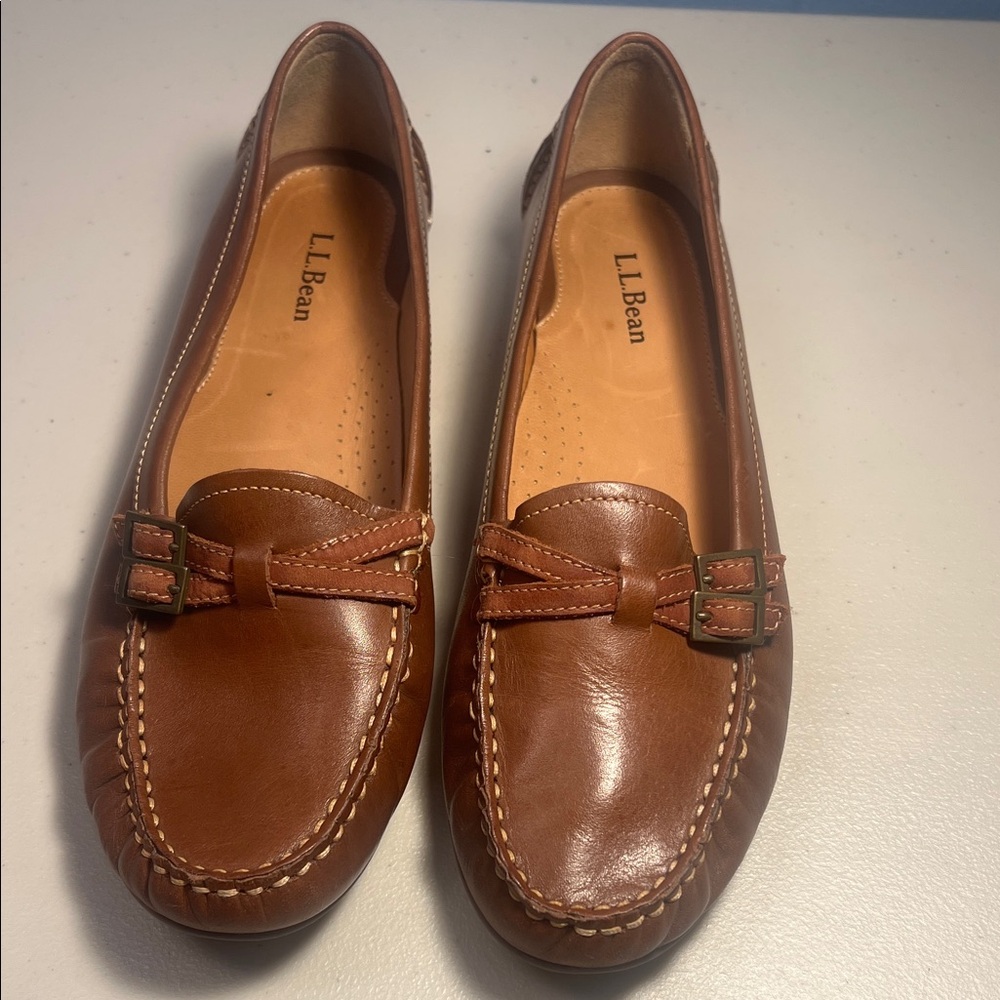 L.L. Bean Vintage Moccasin Leather Loafer Shoes 10